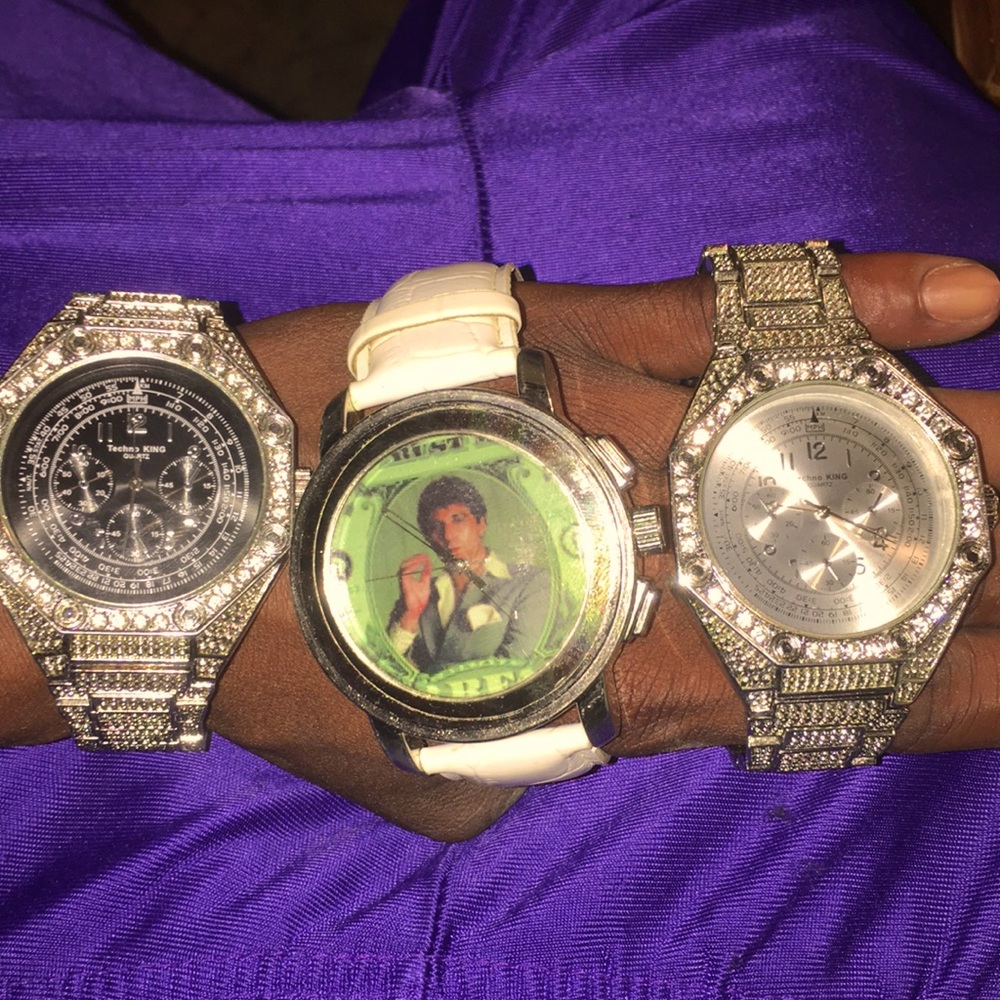 Three stainless steel watches for men